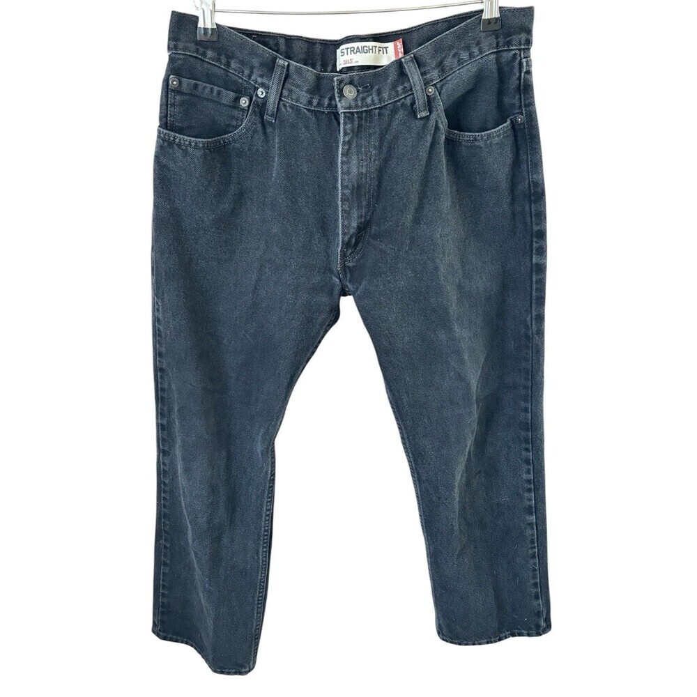Levi’s Men’s 505 Jeans 34x30 Black Regular Fit Straight Leg Denim Classic Style